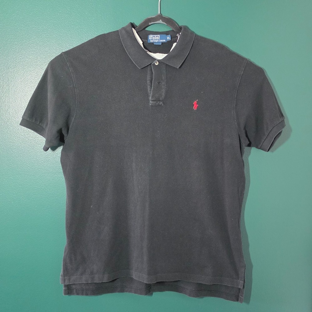 Polo by Ralph Lauren Black Short Sleeve Golf Polo Shirt Size XL SKU 3-063